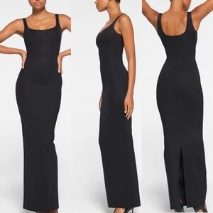 SKIMS body tank long slip dress in ONYX (black) size S small authentic